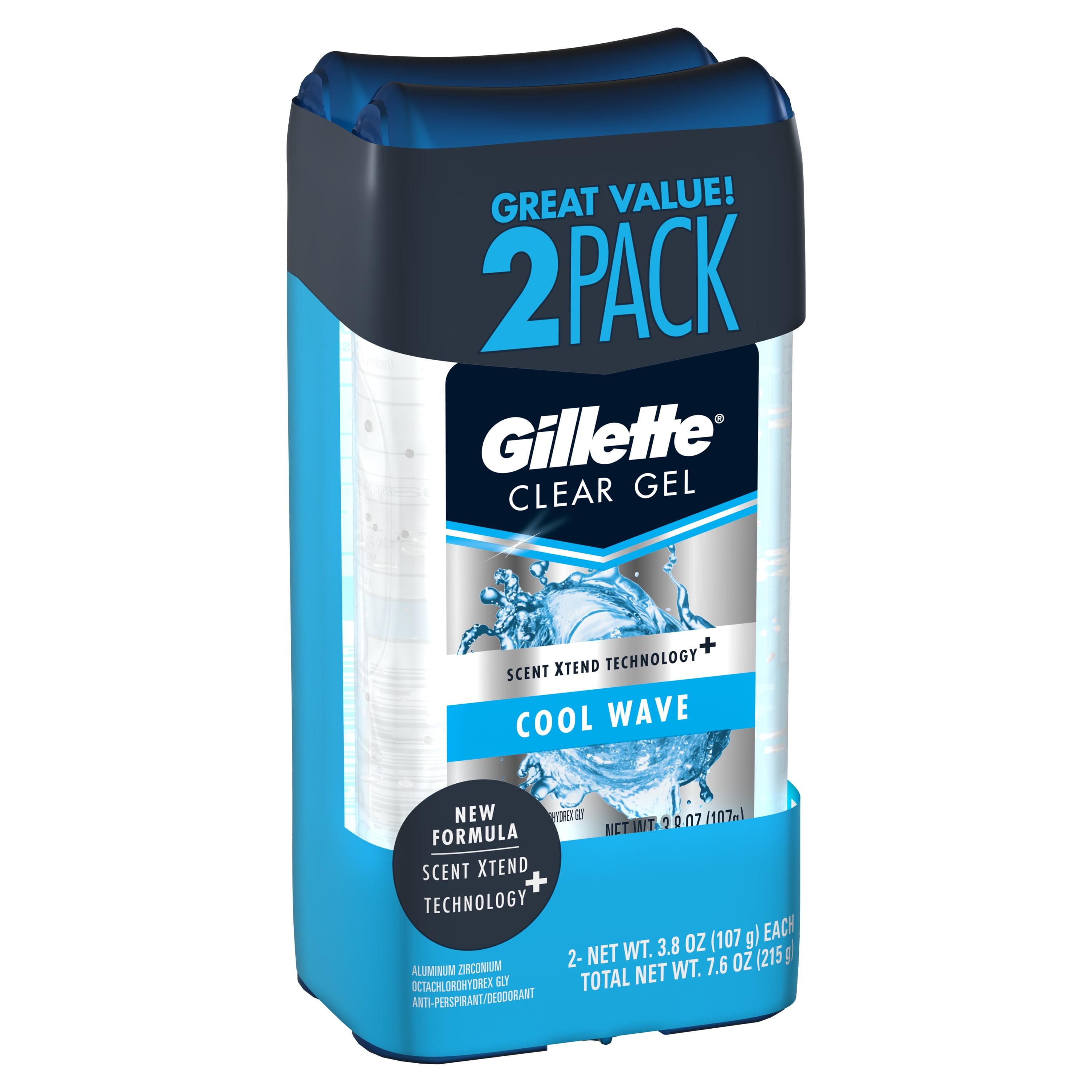 Gillette Cool Wave Clear Gel Antiperspirant Deodorant for Men, 3.8 oz ...