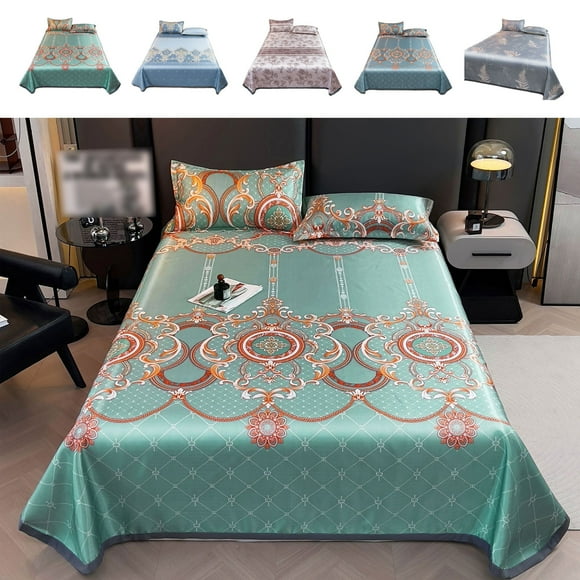 Iumwxz Room Decor Ice Silk Bed Sheet Three-Piece Cooler Mat Machine Washable and Foldable Non-Deformation Conditioning Mat Home Wall Decor Easter Multicolor Polyester Reduced Price