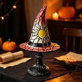 thumbnail image 7 of Qocolcyl Halloween Decor Witch Hat Lamp Gift,LED Halloween Night Light Table Decorations for Home Indoor,Handcrafted Retro Resin Witchy Decor for Shelf Mantel,Gothic Party Home Decoration (USB Power), 7 of 7