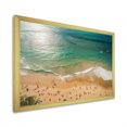 thumbnail image 2 of Designart "Aerial View Green Coastal Beach IV" Beach Framed Wall Art Decor - Coastal Beige Beach & Ocean Bedroom Framed Canvas Wall Art, 2 of 6