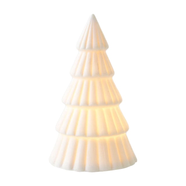 Figura navideña iluminada de cerámica para escritorio, adorno para escritorio interior y festival Arbol de navidad