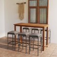 thumbnail image 1 of vidaXL 7 Piece Garden Bar Set with Cushions Grey, 1 of 5