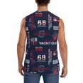 thumbnail image 4 of Bingfone Nautical Style Sailboat Pattern Men's Tank Tops Workout Sleeveless Tee Shirts Running Beach Tanks for Men-3X-Large, 4 of 7
