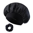 thumbnail image 2 of Gorro de satén para el cabello rizado y con textura, ideal para el baño. Negro, 2 of 9