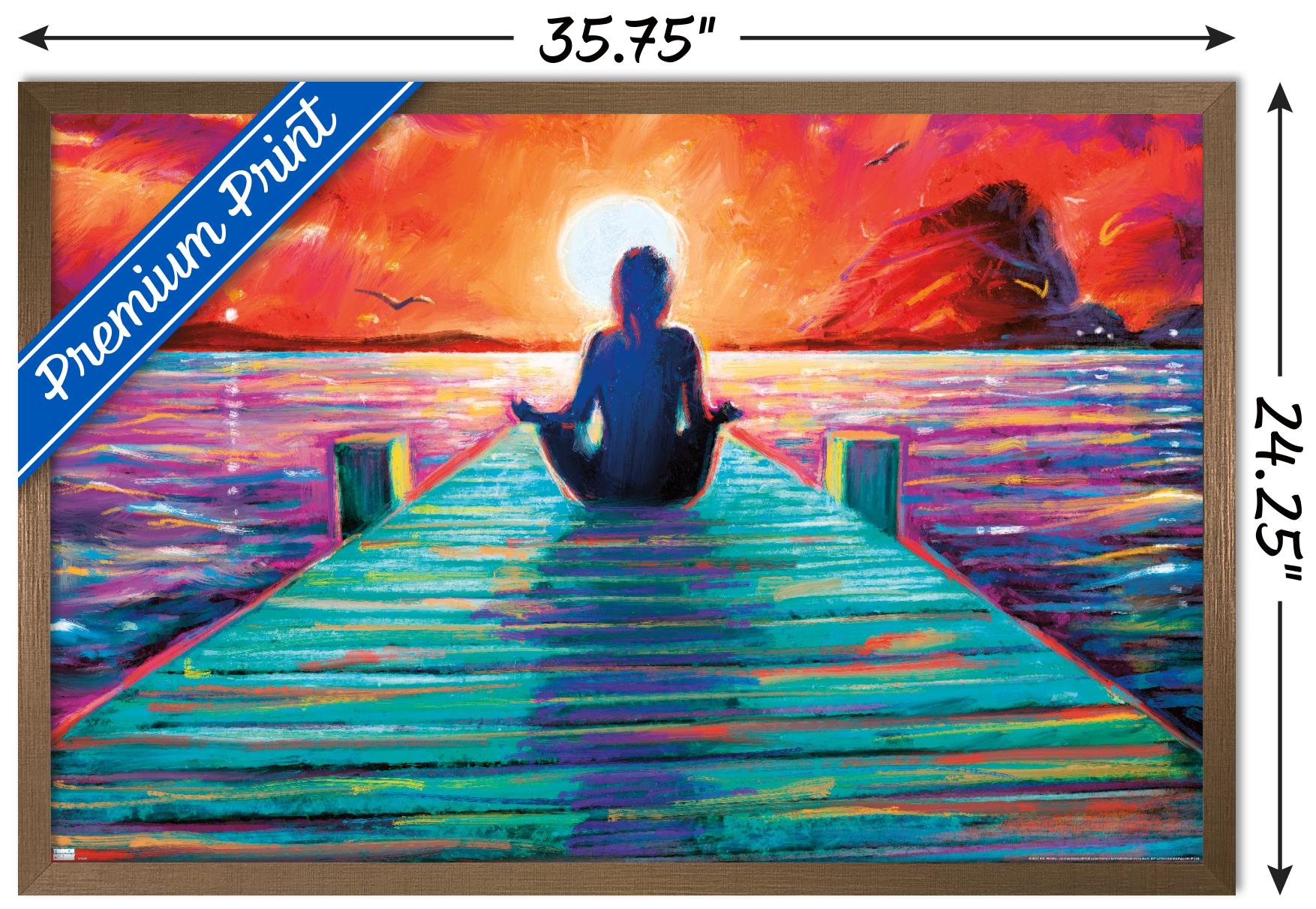 PD Moreno - Fine Art - Yoga Dock Wall Poster, 22.375" x 34" Framed