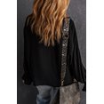 thumbnail image 1 of ABPHQTO Blusa negra con manga de obispo y puños acampanados para mujer, 1 of 5