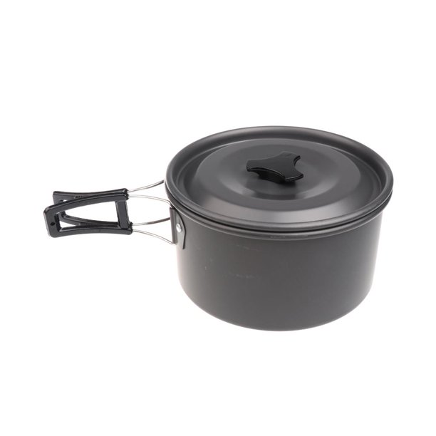 Olla portátil de camping para exteriores, de aluminio antiadherente con asa plegable. METRO