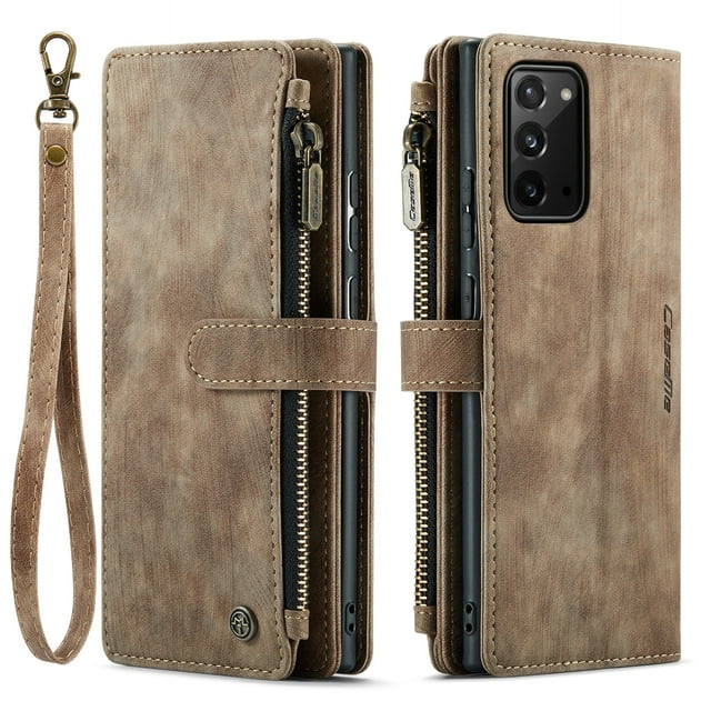 Étui Portefeuille CaseMe pour Samsung Galaxy Note 20 Ultra Note 10 Note 10 Plus, Porte-Cartes en Cuir, Support Magnétique et Fermeture Éclair