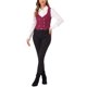 thumbnail image 2 of INSPIRE CHIC Chaleco de mujer estilo steampunk, traje sin mangas, chaleco de cuadros vintage, M Rojo, 2 of 5