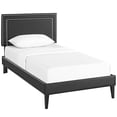 thumbnail image 2 of Modway Jessamine Faux Leather Upholstered Twin Platform Bed in White, 2 of 8