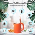 thumbnail image 6 of Secura Stainless Steel Double Wall Electric Kettle Water Heater for Tea Coffee w/Auto Shut-Off and Boil-Dry Protection, 1.0L (Orange), 6 of 7