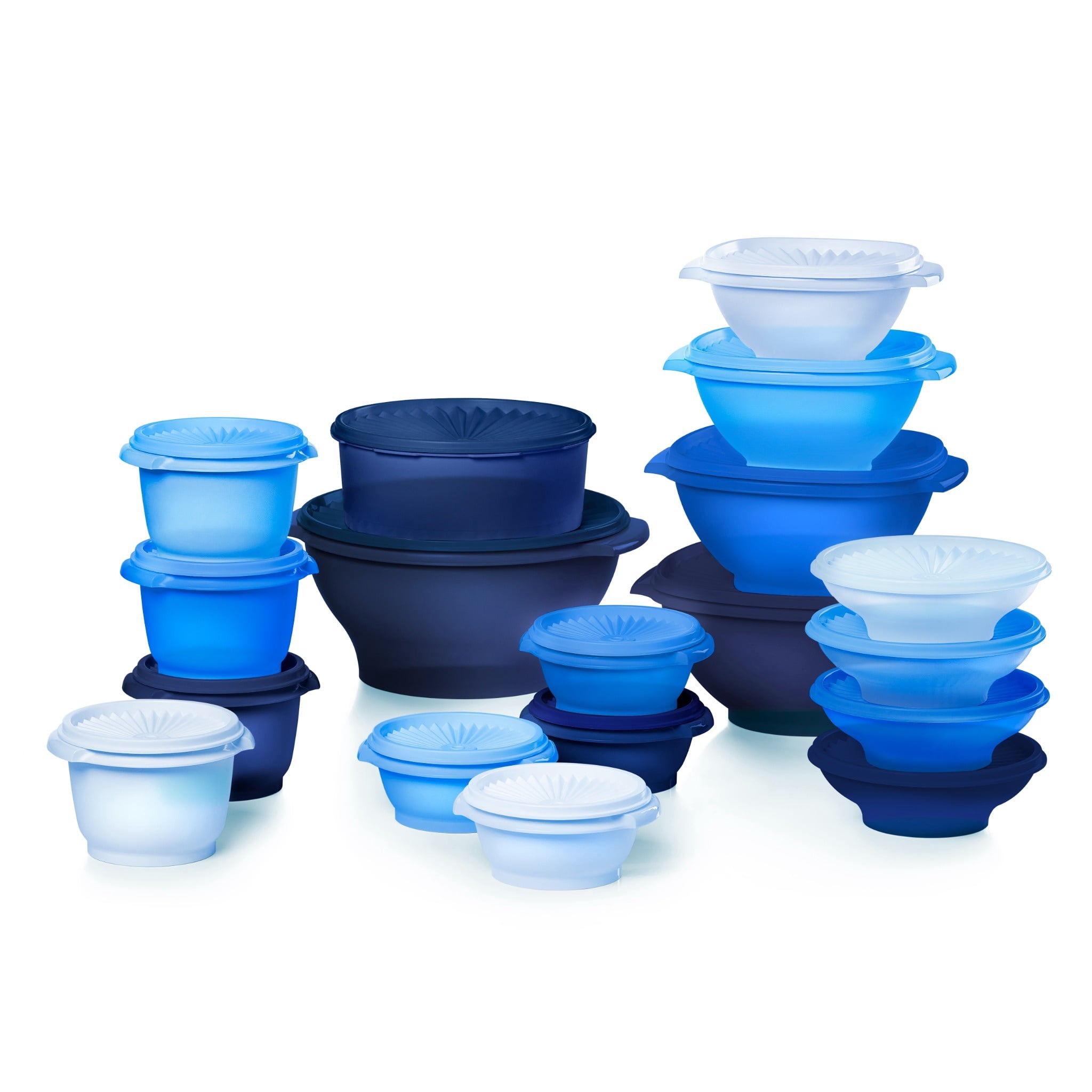 Tupperware Heritage Food Storage Containers with Lids, Blue (36 Count)