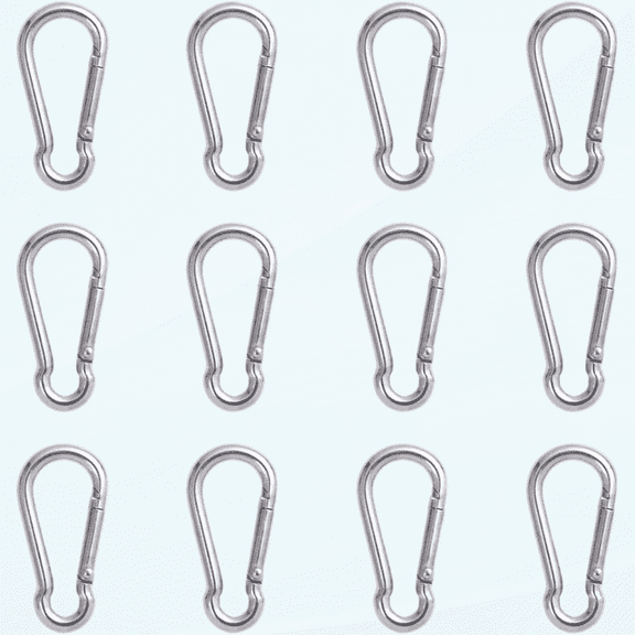 12 Pcs Small Carabiner Clip - Stainless Steel Spring Snap Hook for Bird Feeders or Dog Leash & Harness, Quick Link Keychain(M4,40mm, can Hold 150lbs)