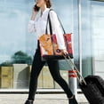 thumbnail image 5 of FORMRS Canvas Laptop Tote Bag for Women with 15.6" Computer Compartments Shoulder Handbag, Orange Hand Drawn Floral, 5 of 7
