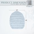 thumbnail image 4 of Bathroom Toilet Lid Cover, Machine Washable Seat Covers, Stays in Place Rubber Backing, Fits Most Round, Elongated and Oblong Lids, Home Decor Accessories, 18x18, Light Blue, 4 of 11