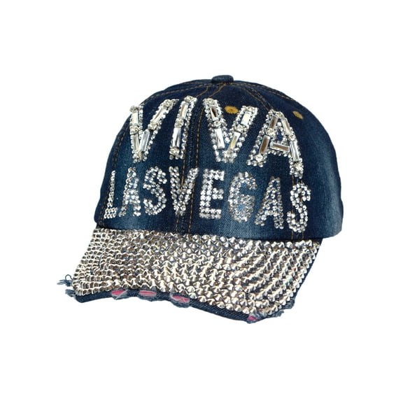 Top Headwear Viva Las Vegas Denim Studded Baseball Cap