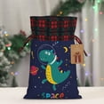 thumbnail image 5 of Rocae Dinosau Space Explorer Print Christmas Drawstring Linen Gift Bag with Drawstrings Treat Bag Goody Present Bags for Christmas Party Favor, 5 of 8