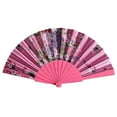 thumbnail image 2 of Aminojy Clearance Hand Fan Foldable Best Chinese Style Dance Wedding Party Lace Silk Folding Hand Held Flower Fan, 2 of 2
