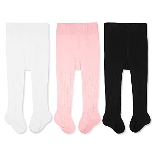 CozyWay Baby Girls Tights Cable Knit Leggings Stockings Cotton 3/5 Pack Pantyhose Infants Toddlers 6 months 1t 2t 4t 