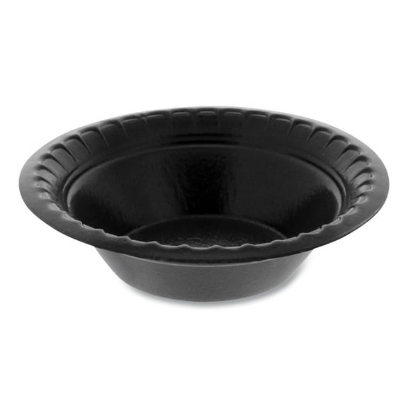 Pactiv Placesetter Deluxe Laminated Foam Dinnerware, Bowl, 4 oz, Black 1,250/Carton