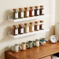thumbnail image 5 of Solid Wood Floating Wall Shelf, Anti‑Fall Baffle Design Wall Mounted Storage Rack, 2‑Way Install No Drill Display Shelf for Living Room Bedroom Decor, 5 of 6