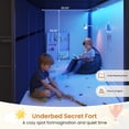 thumbnail image 2 of Low Loft Bed Twin Size with 8 Storage Drawers and LED Lights, Metal Loft Bed Frame with Bookcase Storage, Safety Guardrail and Under-Bed Play Space, Black, 2 of 9