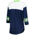 thumbnail image 3 of Women's G-III 4Her by Carl Banks College Navy/White Seattle Seahawks Double Team 3/4-Sleeve Lace-Up T-Shirt, 3 of 3