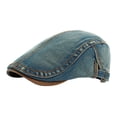 thumbnail image 4 of XIAOCHA Mens Classic Beret Hat Stitched Solid Adjustable Band Beret Hats Streetwear Newsboy Cap ,BU1, 4 of 4