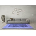 thumbnail image 3 of Ahgly Company Machine Washable Indoor Round Oriental Blue Traditional Area Rugs, 4' Round, 3 of 4
