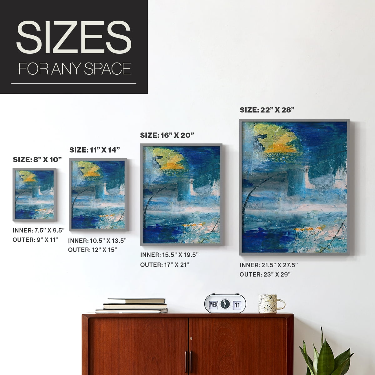 Spring Winds I in Gray Solid Wood 8 x 10 Framed Print
