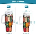 thumbnail image 6 of Yayeee 40oz Stainless Steel Tumbler with Straw and Handle Double-Wall Insulated Travel Water Bottle, Beige Jar, 6 of 8