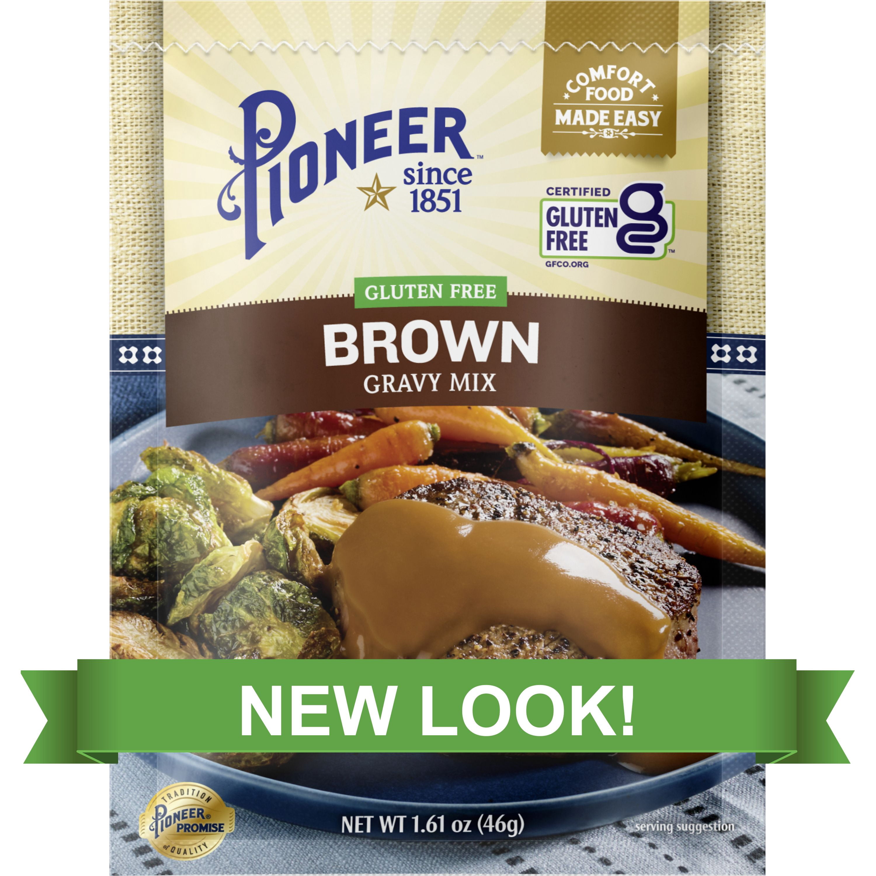 (12 pack) Pioneer Gluten Free Brown Gravy Mix 1.61 oz. Packet