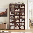 thumbnail image 4 of Hiphuta 21-Cube Bookcase, 86"H Tall Wooden Bookshelves for Bedroom, Living Room and Office, Freestanding Display Shelves Cube Organizer, Cherry, 4 of 10