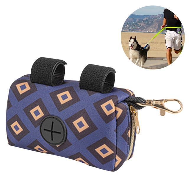 Dog Poop Bag Holder, Pet Garbage Bag Dispenser Holder Leash Attachment, 600d Oxford Cloth, Durable Metal Zipper Portable Dogs Garbage Bag, Suitable for Any Belt