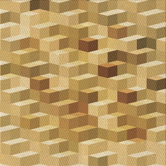 Ahgly Company Machine Washable Indoor Square Transitional Orange Area Rugs, 4' Square