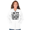 thumbnail image 4 of Unity Needs You and I Cute Pun Unisex Fleece Graphic Zip Up Hoodie Brisco Brands 5X, 4 of 5