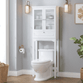 thumbnail image 3 of STAROUS Over-the-Toilet Storage Cabinet with Muro Glass Doors & Tilt-Out Cube, White, 3 of 7