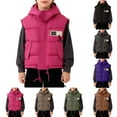 thumbnail image 5 of LRen Boys Down Vest Winter Warm Lined Sleeveless Jacket Insulated Padded Outerwear For Youth And Kids,6-7 Years,Z7-Khaki, 5 of 5