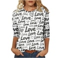 thumbnail image 2 of Xuyuer Women's Casual 3/4 Sleeve T-Shirts Round Neck Cute Tunic Tops Basic Tees Blouses Business Work Tee Top Summer Tunic Tops Dressy T-Shirts Pleated Shirts Fit Pullover Tshirts, 2 of 8