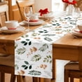 thumbnail image 5 of Spring Leaves Flowers Cotton Linen Table Runner for Dining Kitchen, Rustic Flower Pastoral Botanical Wedding Outdoor Party Tablerunners, Dresser Scarf Coffee Tablecloth Runners 13x70 Inches, 5 of 9