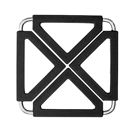 

Reayehane Placemat Set of 3 Silicone Trivet Mat Expandable Hot Pot Holder With Stainless Steel Frame For Home Kitchen Heat insulated Hot Pads Table Dish Mat (Black )