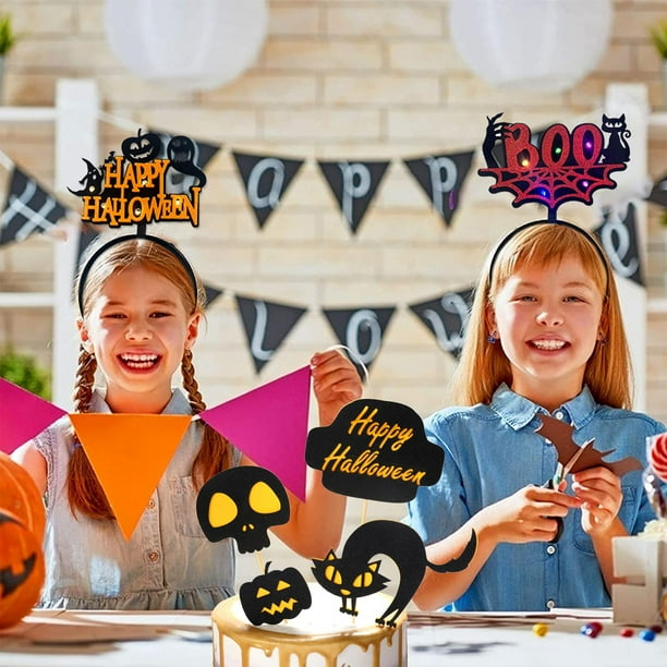 3 juegos de adornos para tartas de feliz Halloween, decoración de Halloween con purpurina para decoración de tartas con temática de Halloween, suministros para fiestas
