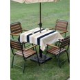 thumbnail image 5 of Outdoor Tablecloth with Umbrella Hole, Beige Navy Blue Striped Spillproof Waterproof Outdoor Table Cover, Farmhouse Stripe Art Patio Tablecloths for Party/Garden/Picnic, Square 60"x60", 5 of 9