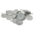 thumbnail image 1 of Baohd 20x Pendentif Rond Blanc Cabochon Base Setting DIY Plateau à Bijoux 30mm Argent, 1 of 9
