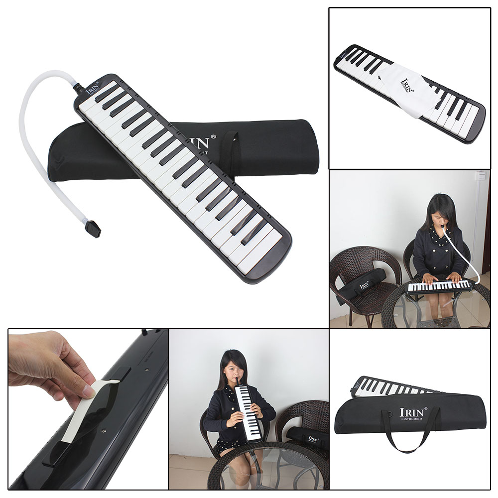 Melodica 37 Keys Tubes Mouthpiece Air Piano Keyboard Musical Instrument with Carrying Bag, Black - image 2 of 6