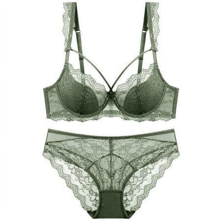 HHH Sexy Lace Lingerie Women s Thin Cotton Big Chest Small Comfortable and Breathable Push up Large Size Bra Set