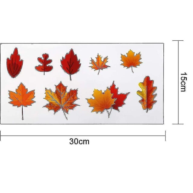 Pegatinas decorativas para ventana con bellotas, hojas y hojas de otoño