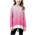 thumbnail image 3 of Bxsruta Pullover for Kids, Kids Clothes Children's Gradient Color Irregular Hem Lace Casual Sports Long Sleeved Round Neck Top, 3 of 7