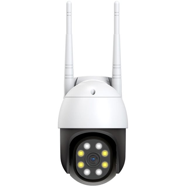 Cámara de seguridad exterior Dontodent de 1MP, domo PTZ wifi 720P, vista de 360°, visión nocturna, dos canales de audio, detección de movimiento, acceso remoto a través de la aplicación icam365, resistente al agua IP66 Kuyhfg Sin marca