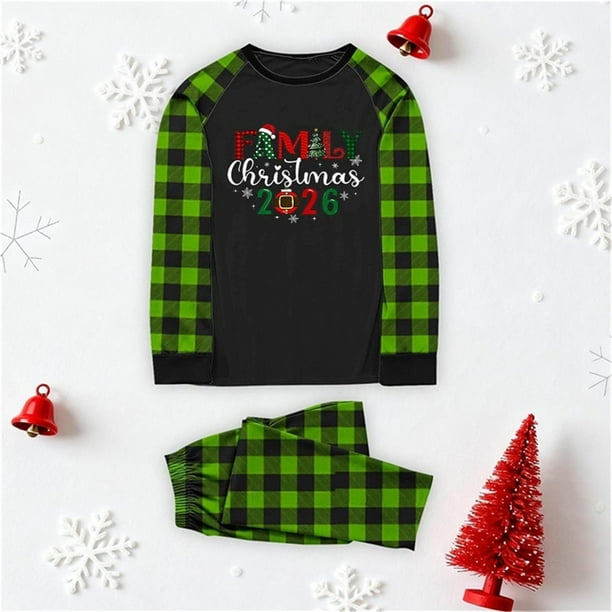 Pijama familiar europeo con estampado navideño de moda, traje para padres e hijos, blusa y pantalones de poliéster para mujer